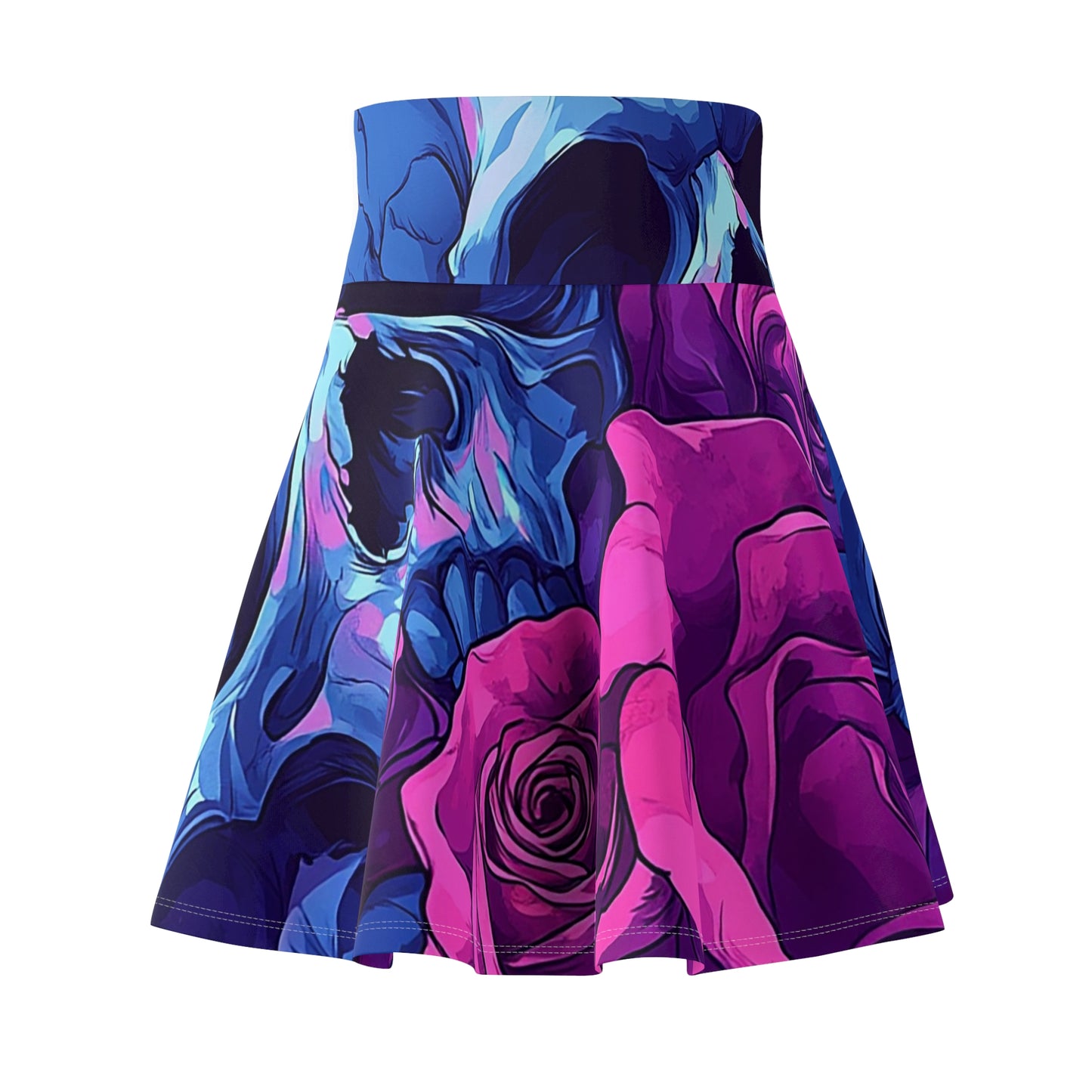 Skull and Floral Skater Skirt