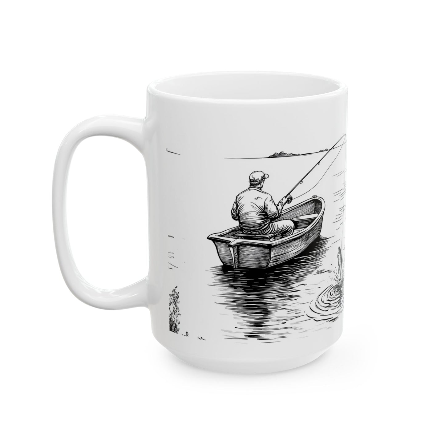 Fishing Time Ceramic Mug - Perfect for Outdoor Enthusiasts, Birthday, Father's Day Gift, Fishing Lovers, Coffee Mug