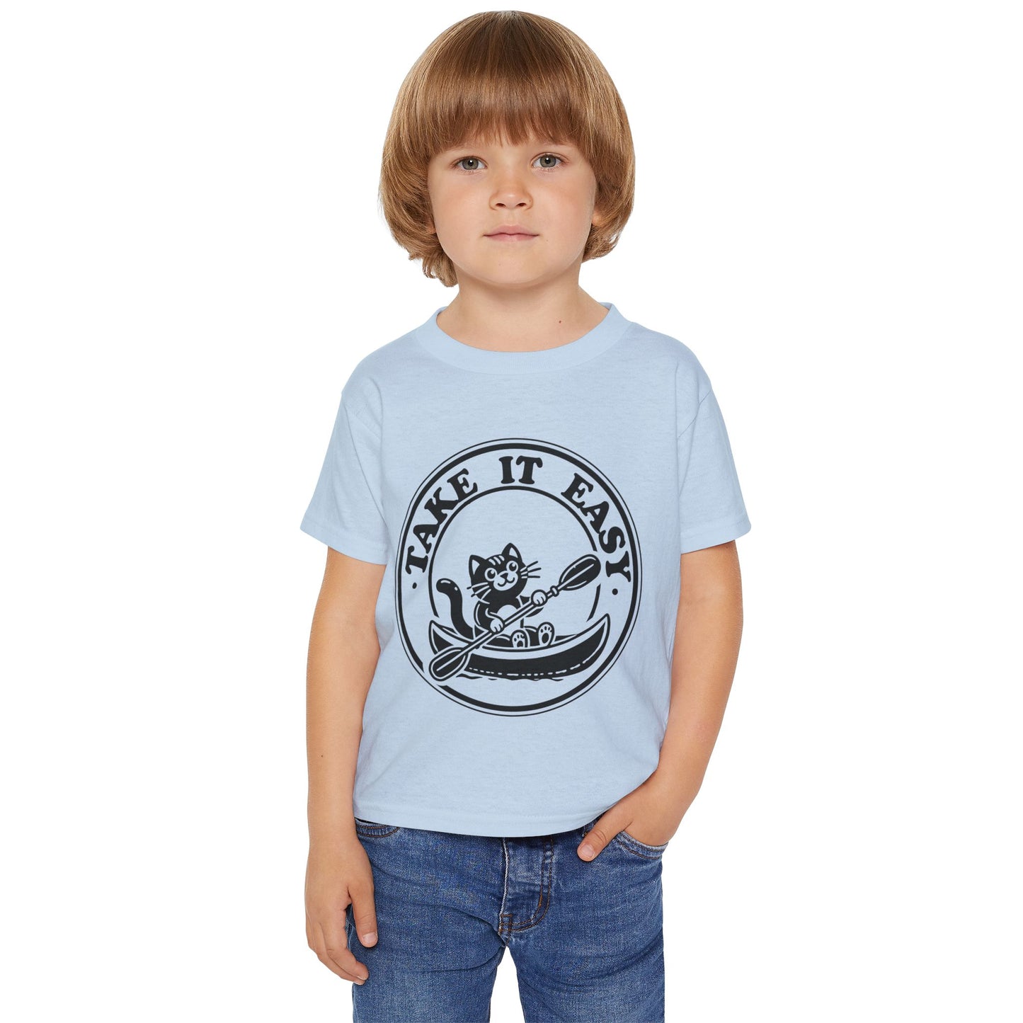 Playful Kayaking Cat Toddler T-shirt