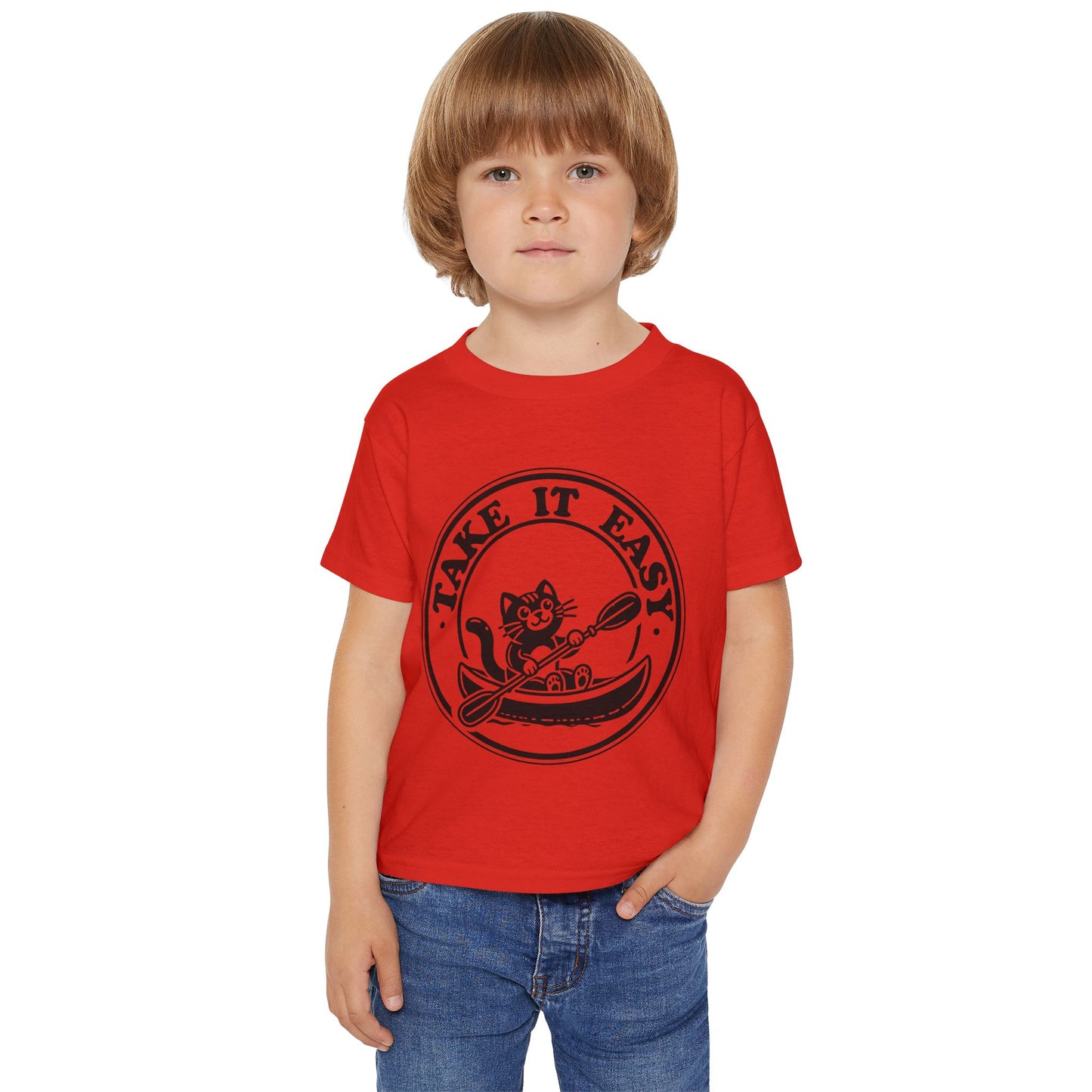 Playful Kayaking Cat Toddler T-shirt