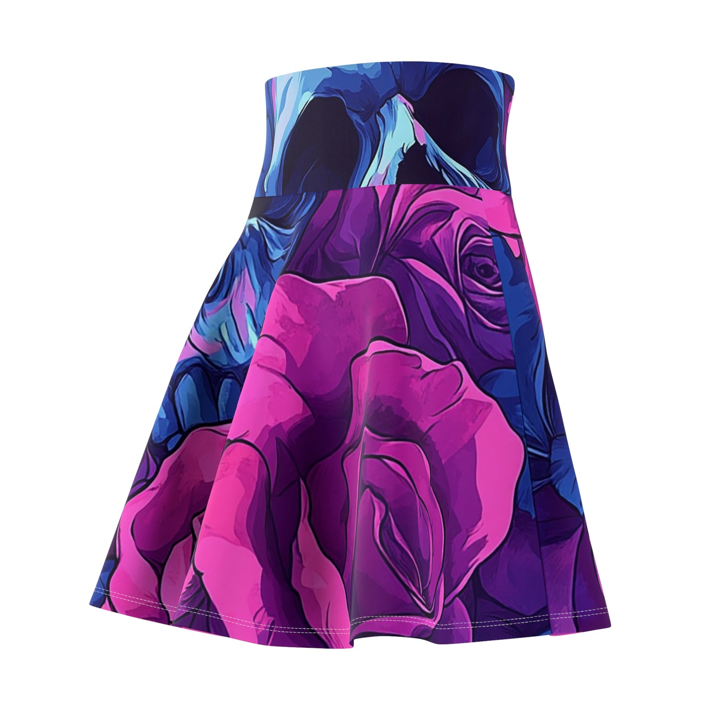 Skull and Floral Skater Skirt