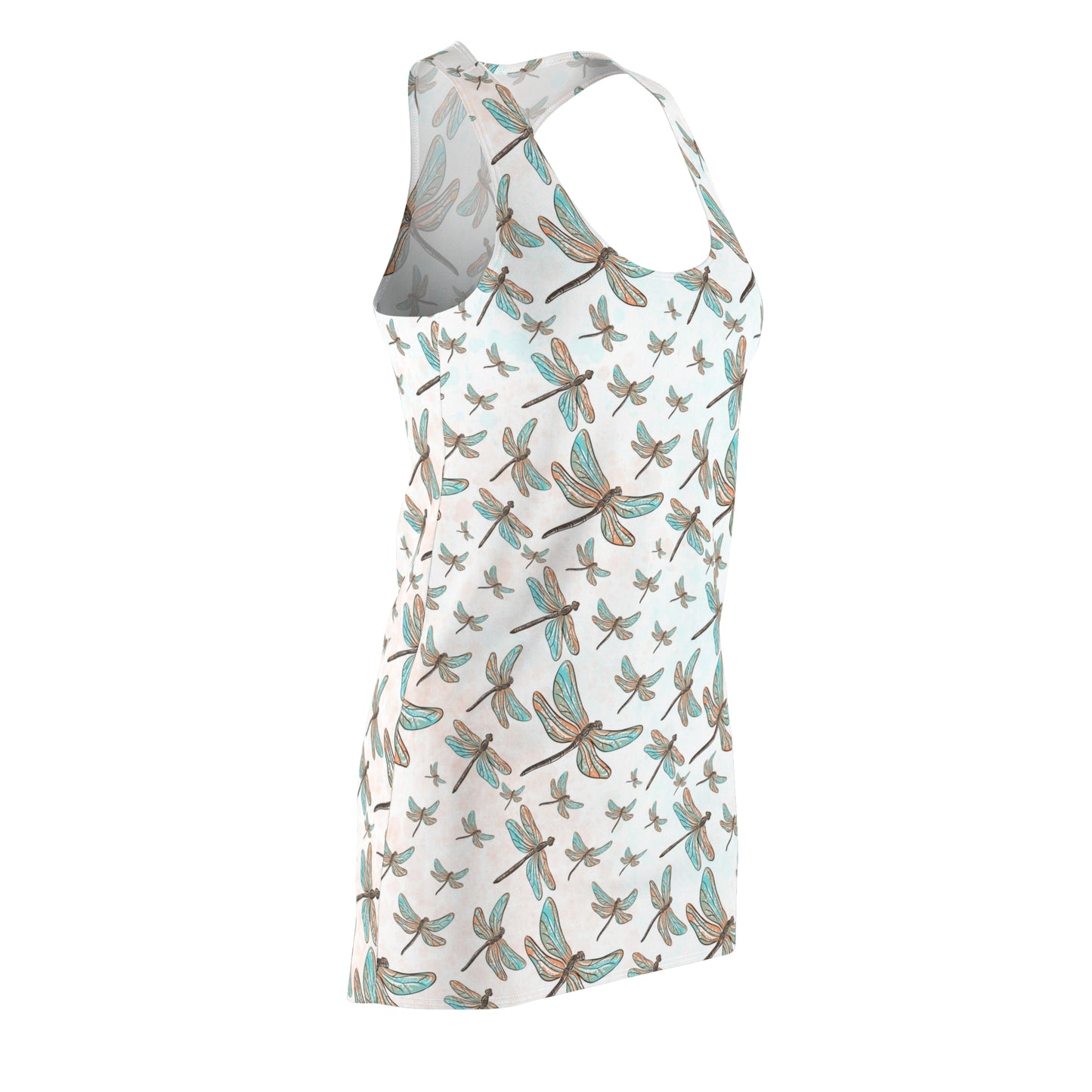 Women's Dragonfly Pattern Racerback Dress - Summer Dress, Beach Wear, Casual Outfit, Gift for Her, Vacation Dress