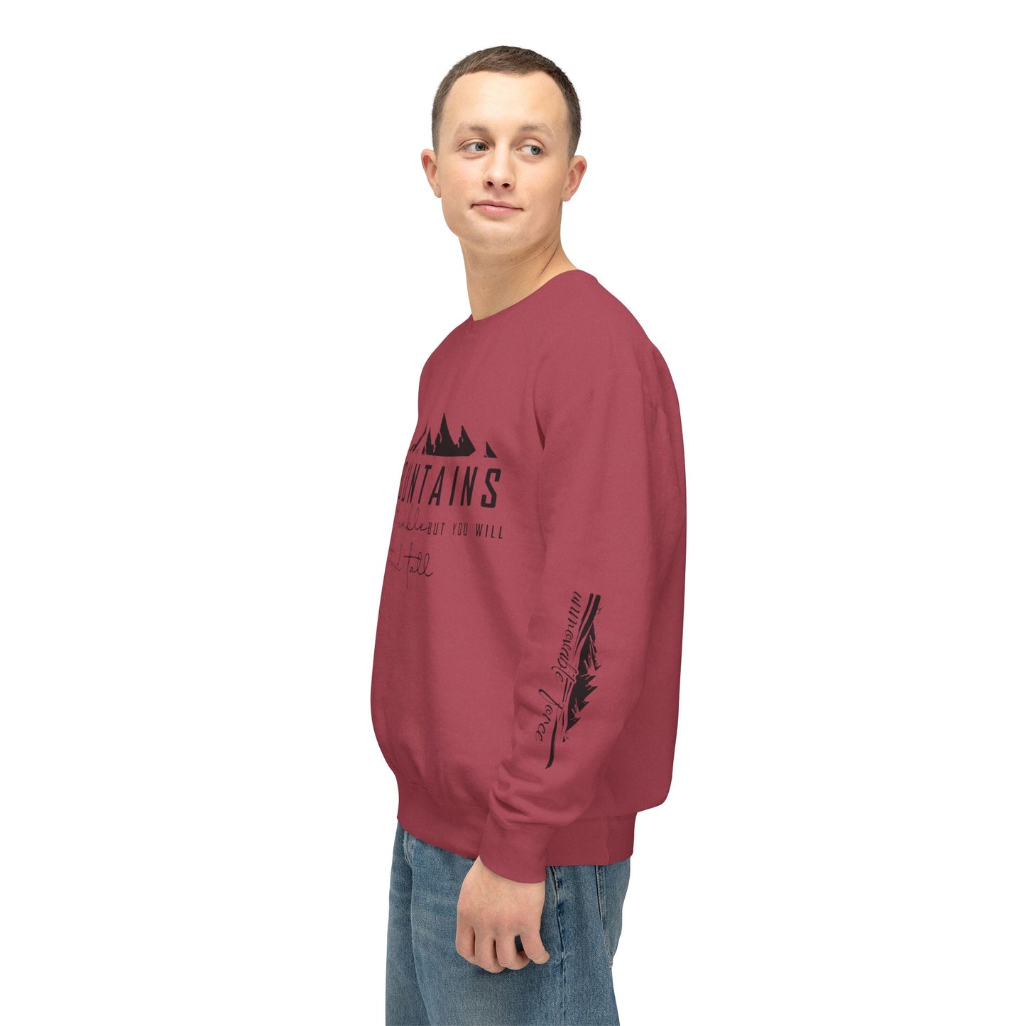 Mountain Adventure Unisex Lightweight Crewneck Sweatshirt, Nature Lover Gift, Outdoor Apparel, Hiking Clothing, Cozy Everyday Wear