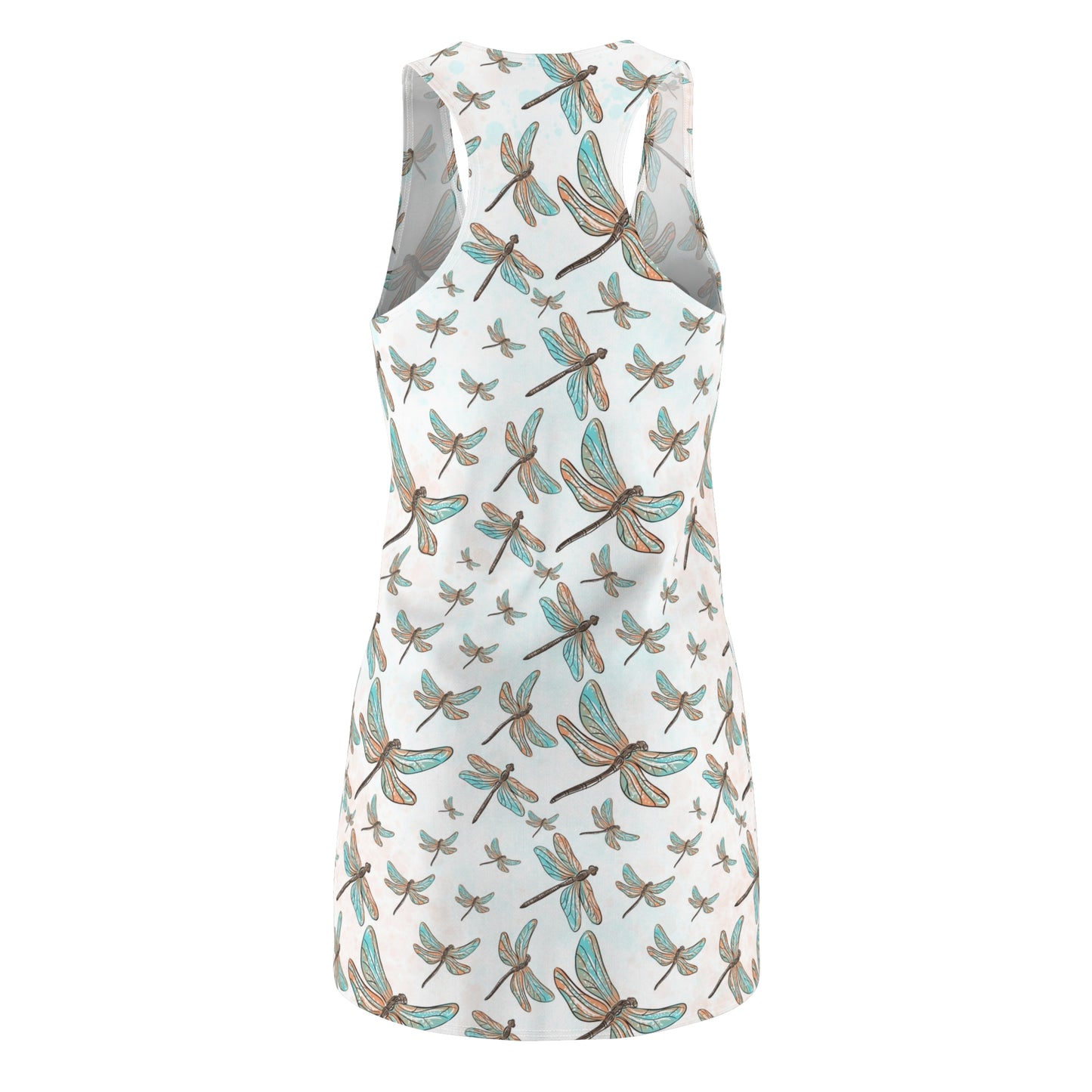 Women's Dragonfly Pattern Racerback Dress - Summer Dress, Beach Wear, Casual Outfit, Gift for Her, Vacation Dress