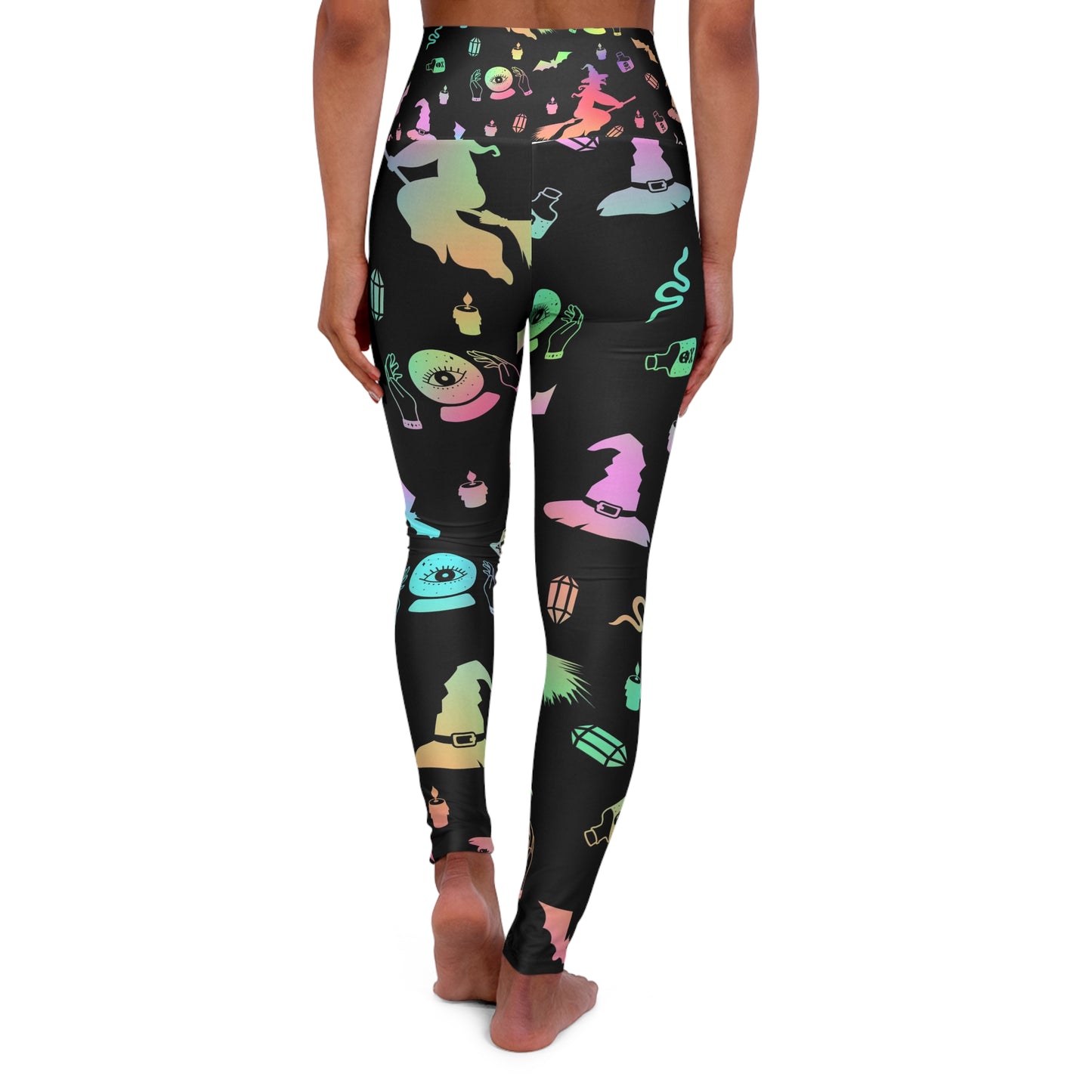 High Waisted Yoga Leggings - Colorful Magical Design, Perfect for Workouts, Witchy Aesthetic, Activewear, Gift for Fitness Lovers, [...]