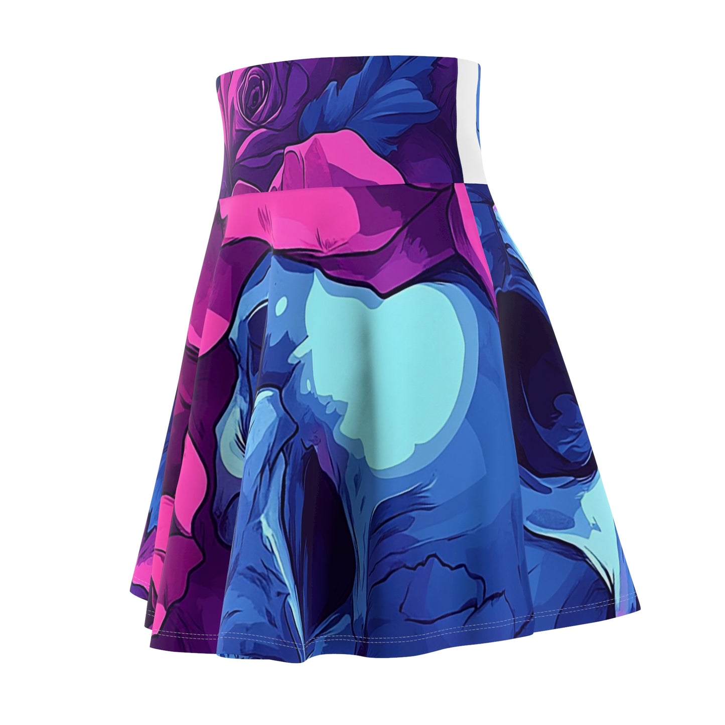 Skull and Floral Skater Skirt