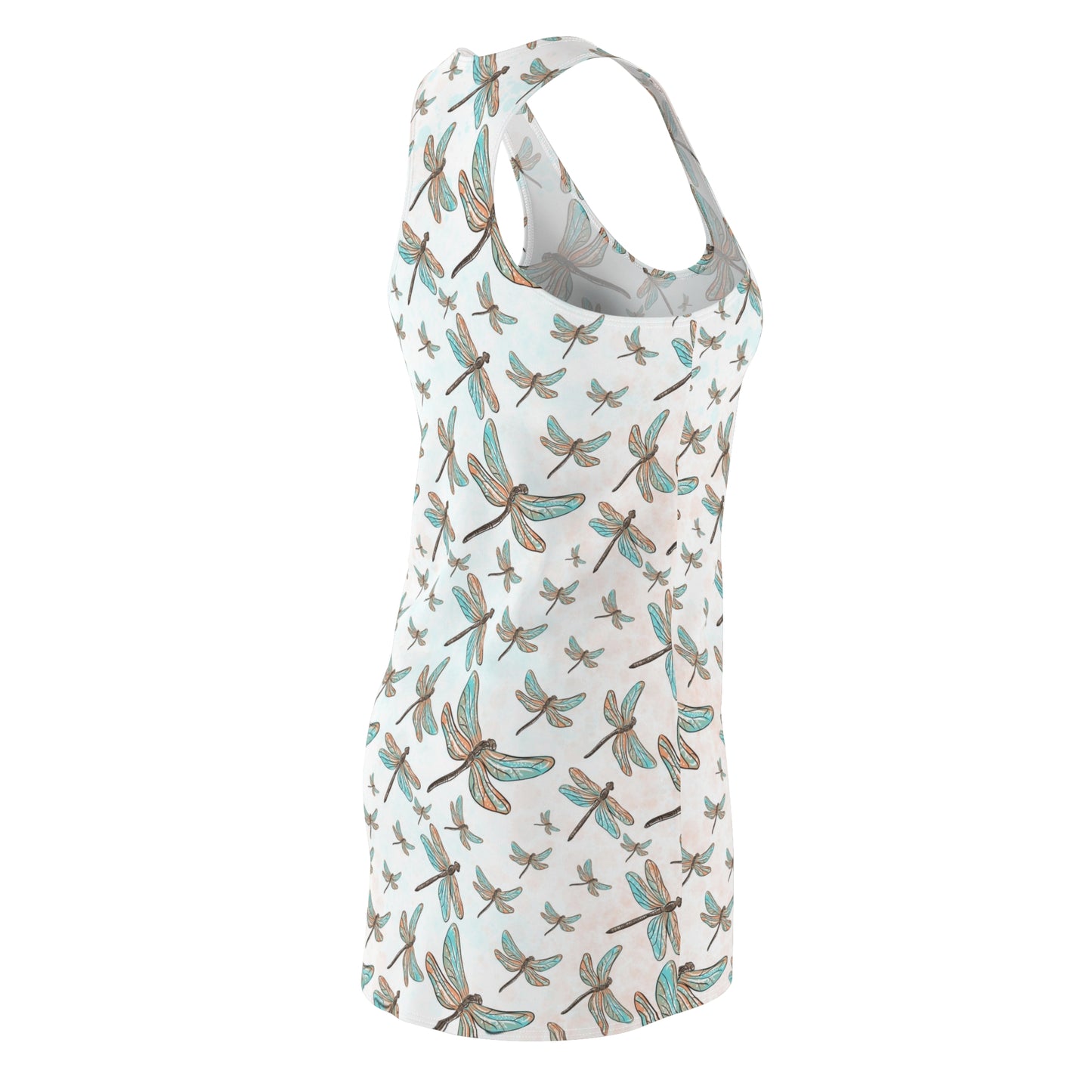 Women's Dragonfly Pattern Racerback Dress - Summer Dress, Beach Wear, Casual Outfit, Gift for Her, Vacation Dress