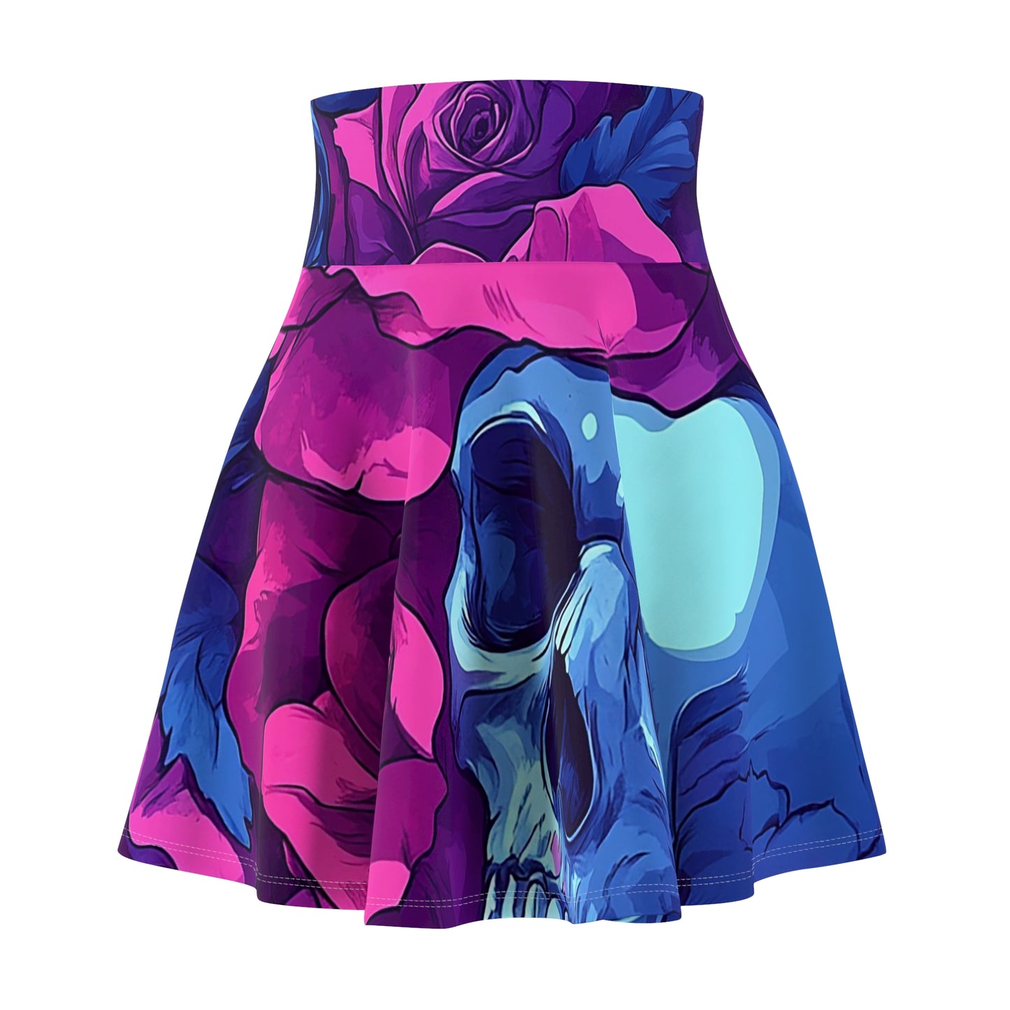 Skull and Floral Skater Skirt