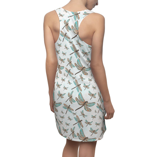 Women's Dragonfly Pattern Racerback Dress - Summer Dress, Beach Wear, Casual Outfit, Gift for Her, Vacation Dress